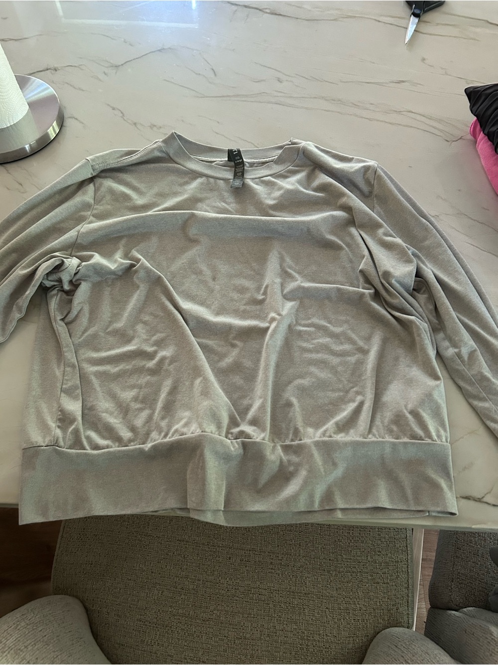 Vuori Light Gray Long Sleeve Pullover